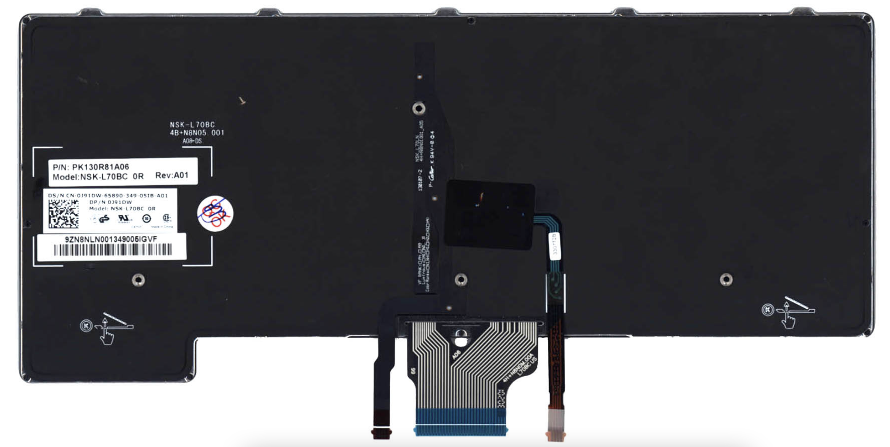 Клавиатура DELL Precision M6400 с указателем, с подсветкой, OEM