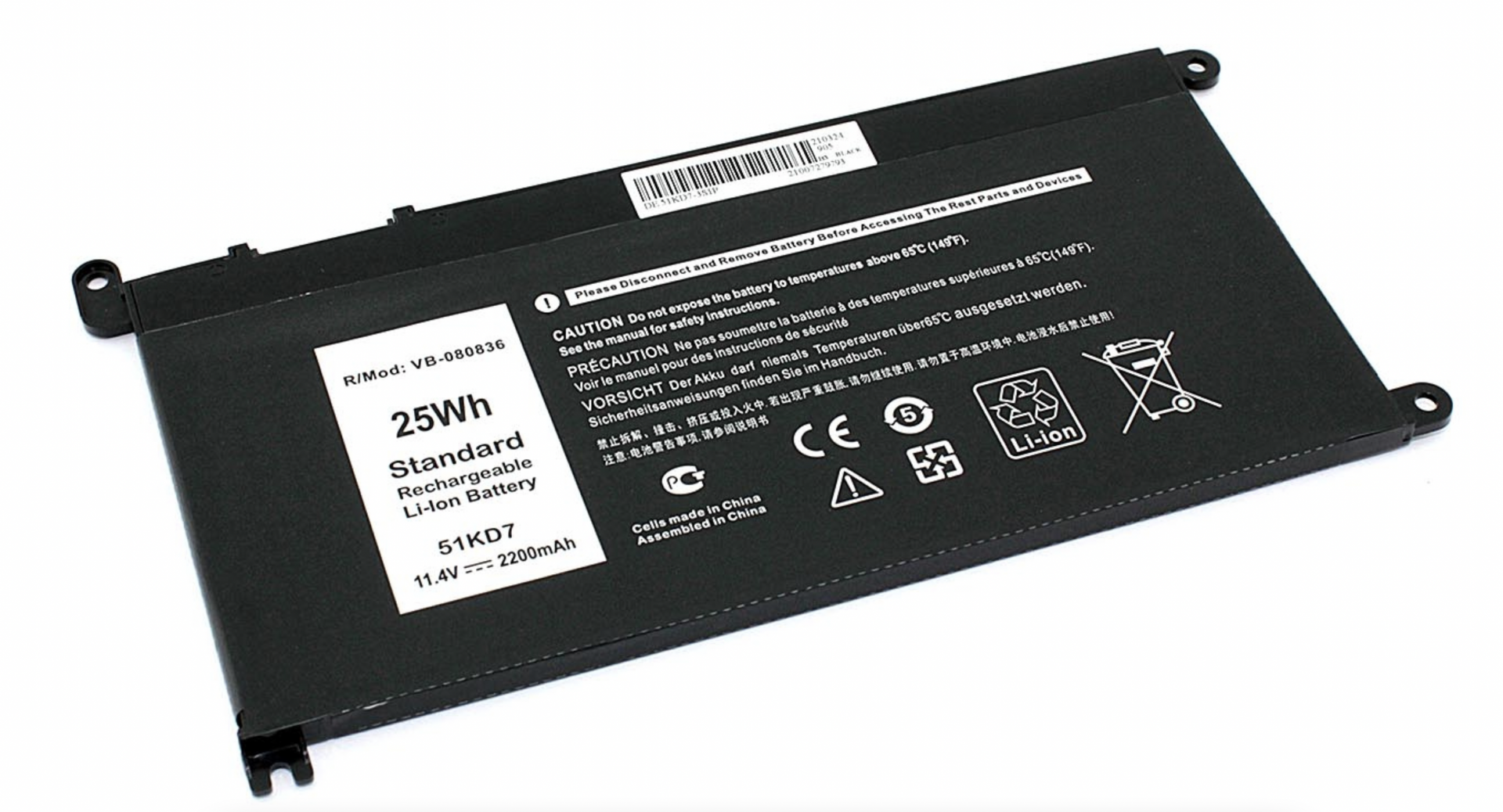 Аккумулятор Dell Latitude 3189 11.4V, 2200mAh, OEM