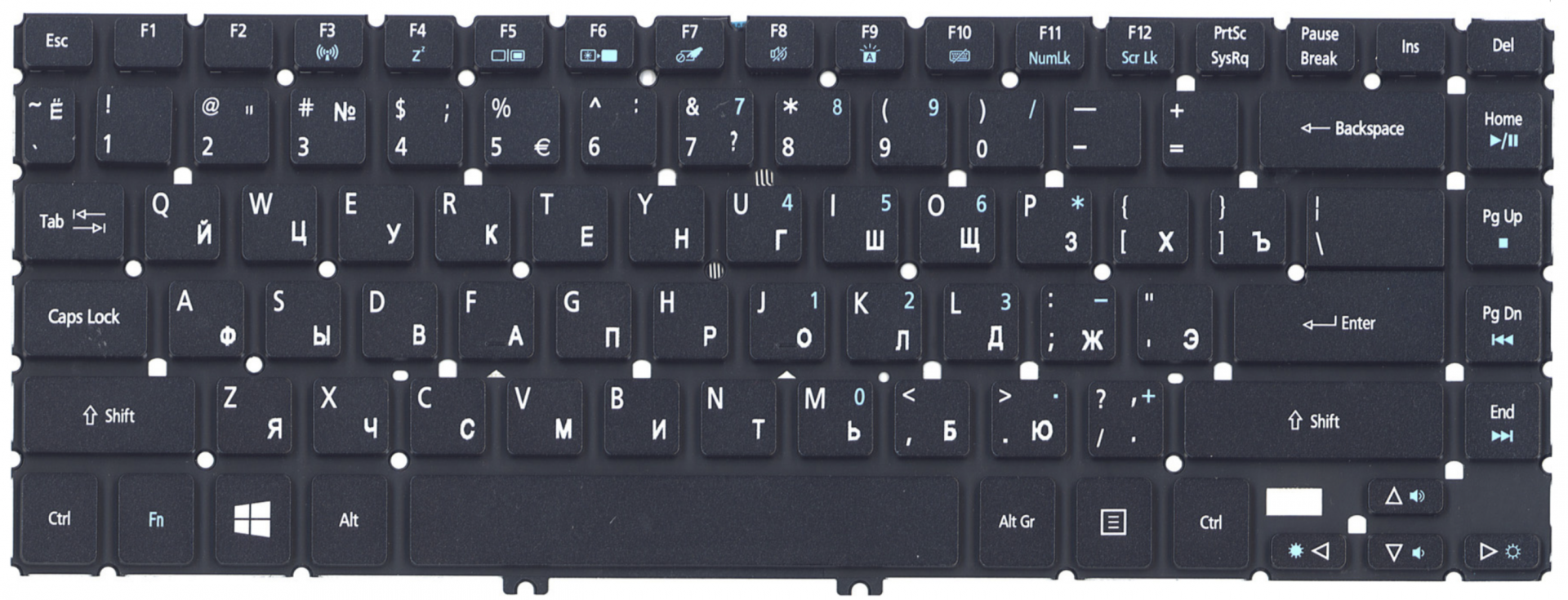 Клавиатура Acer Aspire R7-572 с подсветкой, гор. Enter, OEM