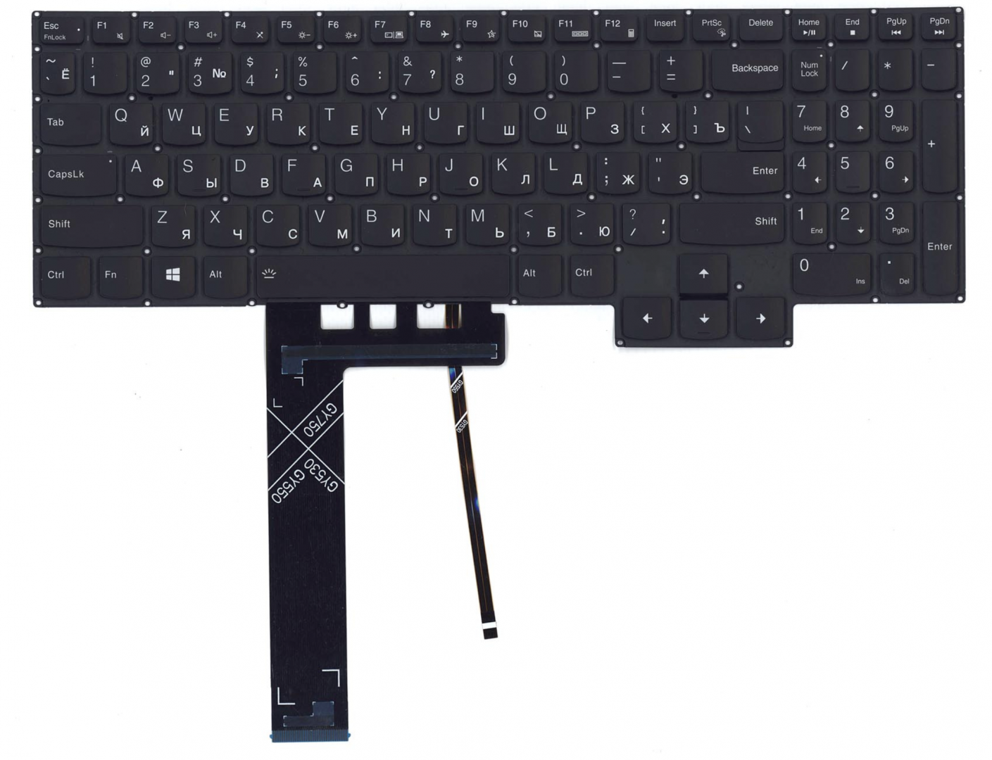 Клавиатура Lenovo Legion 5-15IMH05 с подсветкой, OEM