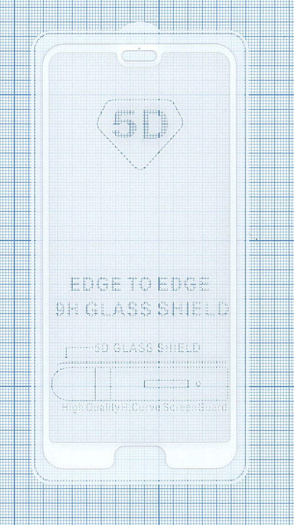 Защитное стекло "Полное покрытие" для Huawei P20 белое