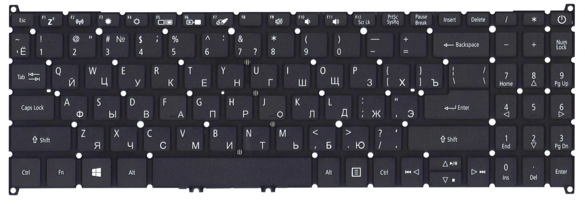 Клавиатура Acer Extensa 15 EX215-51 OEM