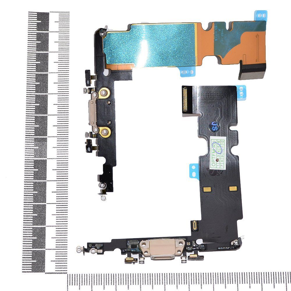 Шлейф iPhone 8 Plus + разъем зарядки золото orig Factory