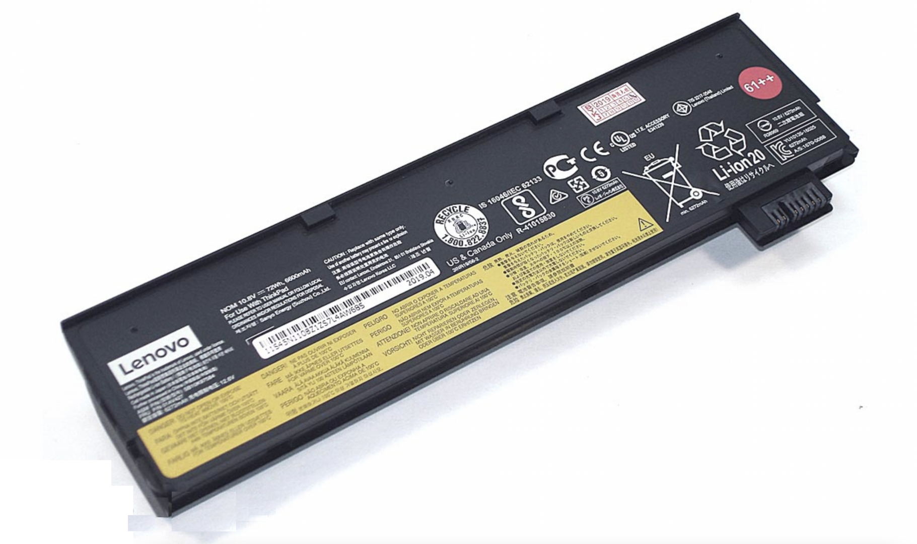 Аккумулятор Lenovo ThinkPad T480 (20L5000ART) 10.8V, 72Wh, Original