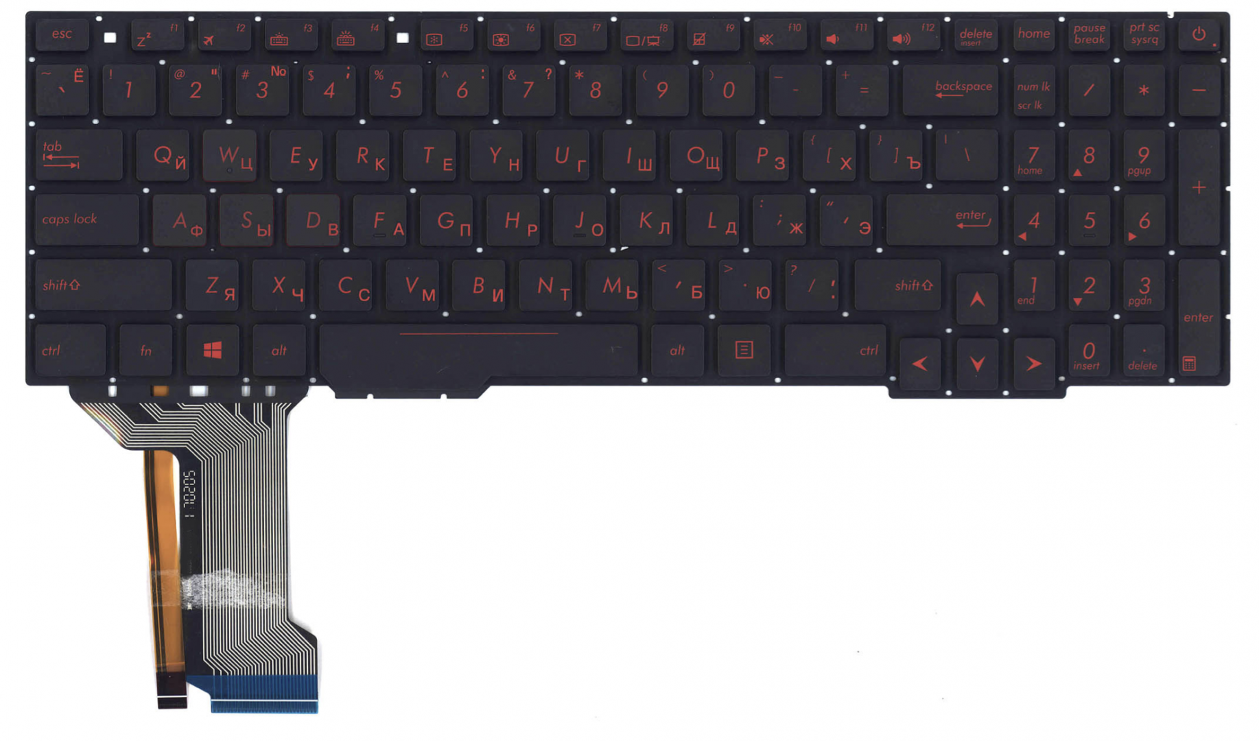 Клавиатура ASUS FX753VD-GC171 с красной подсветкой, OEM