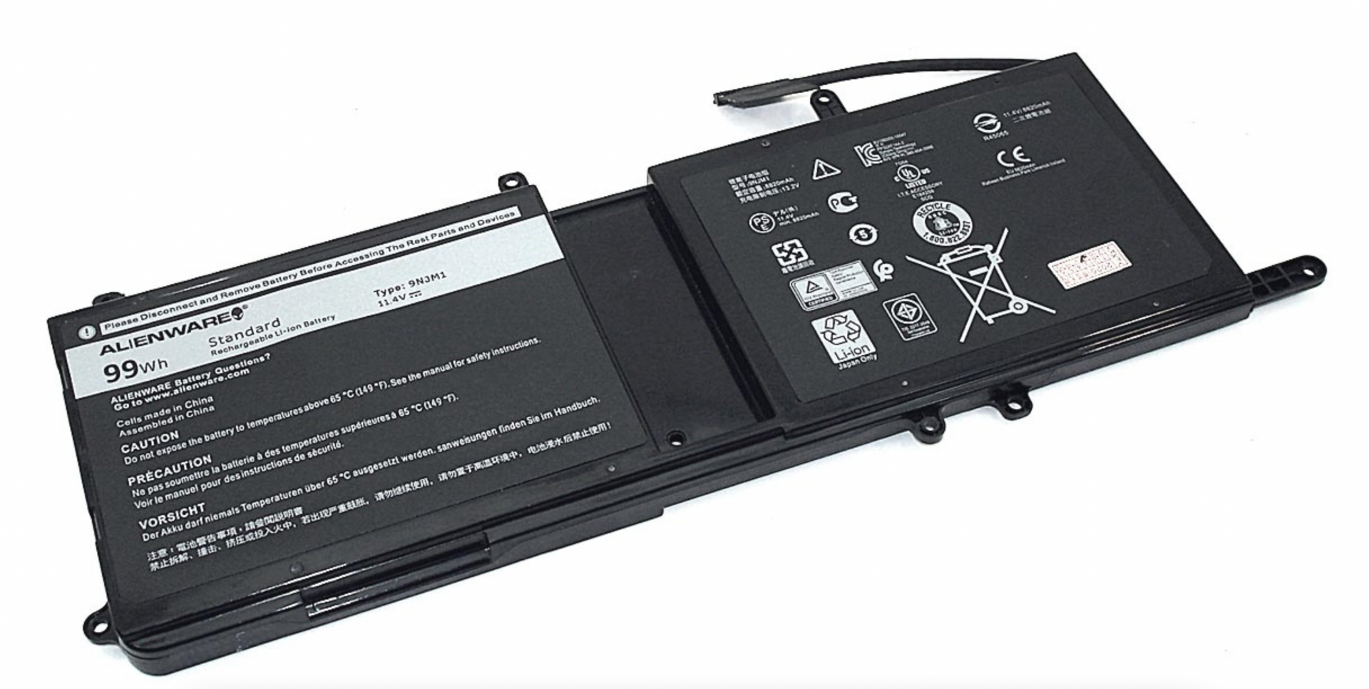 Аккумулятор DELL Alienware 15 R3 11.4V, 99Wh, Original