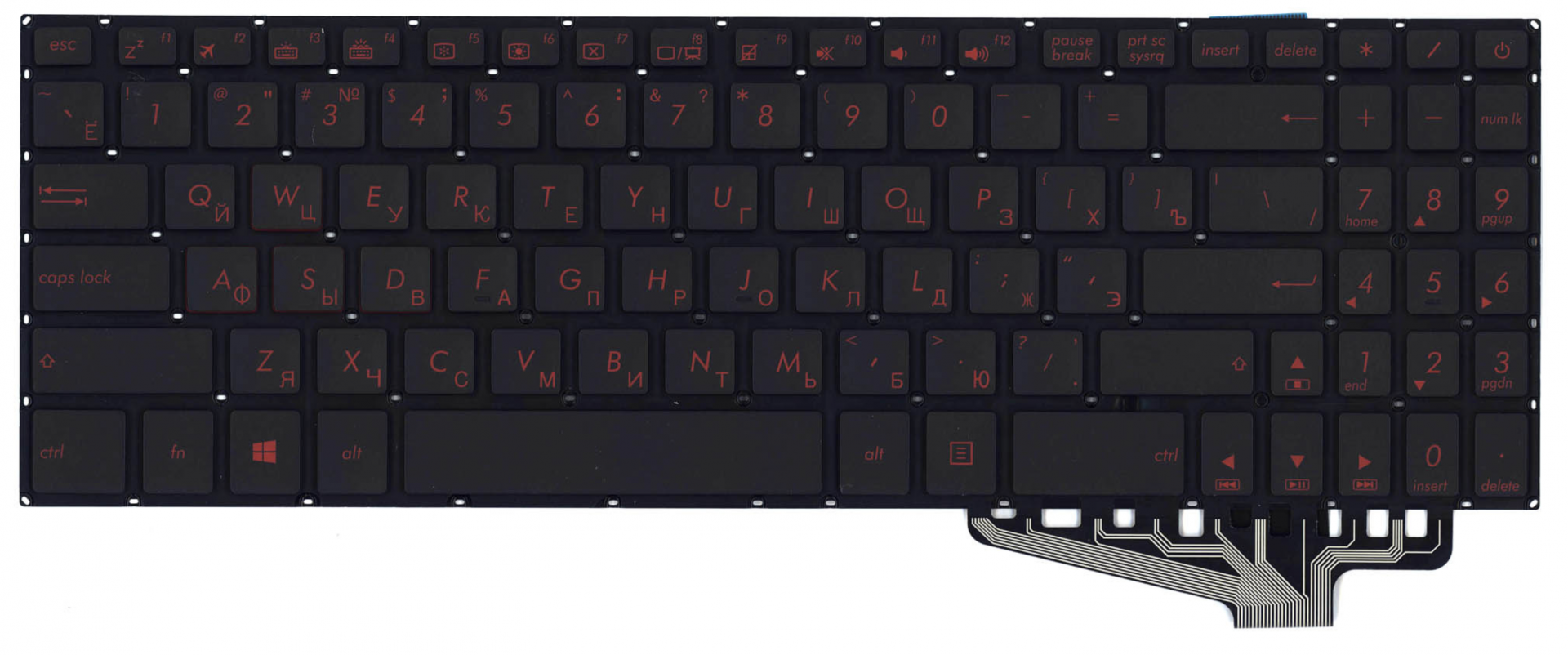 Клавиатура ASUS FX570UD-FY217 с красной подсветкой, OEM