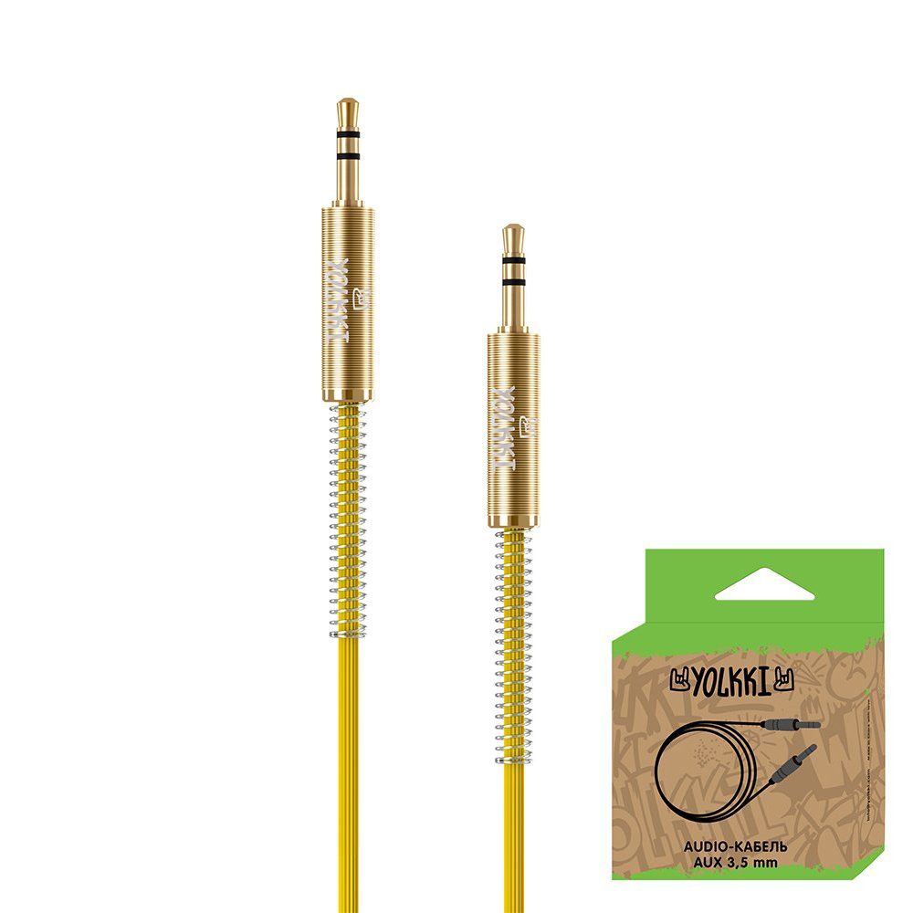 Кабель AUX YOLKKI Cello box желтый (1м)