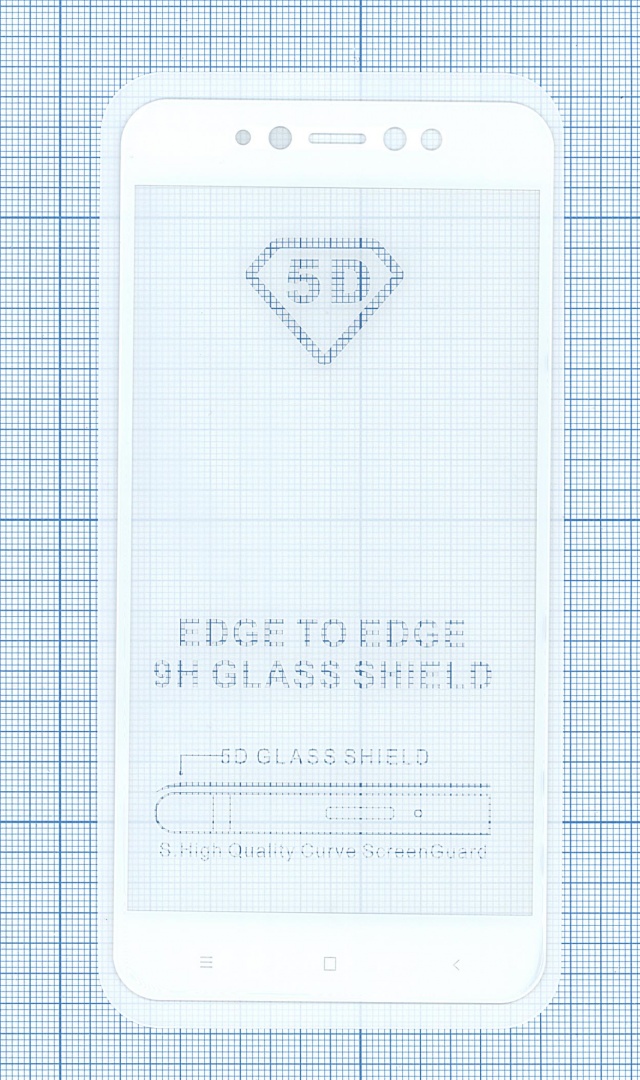 Защитное стекло "Полное покрытие" для Xiaomi Redmi Note 5A Prime белое