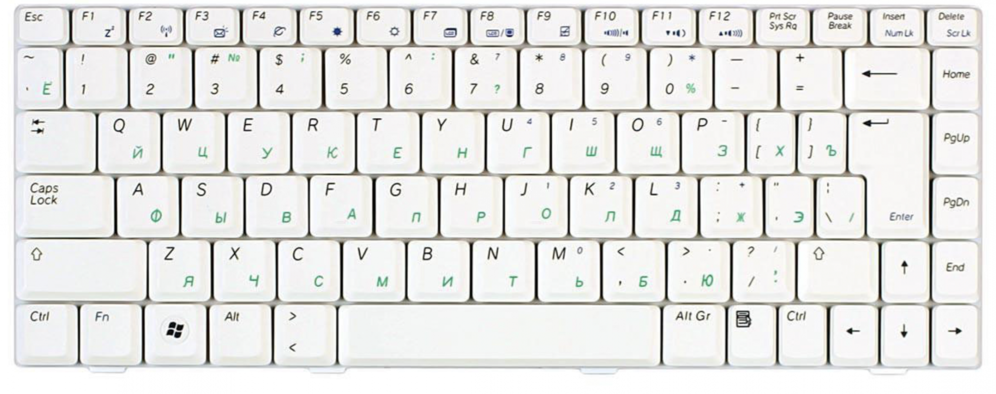 Клавиатура ASUS W7J белая, OEM