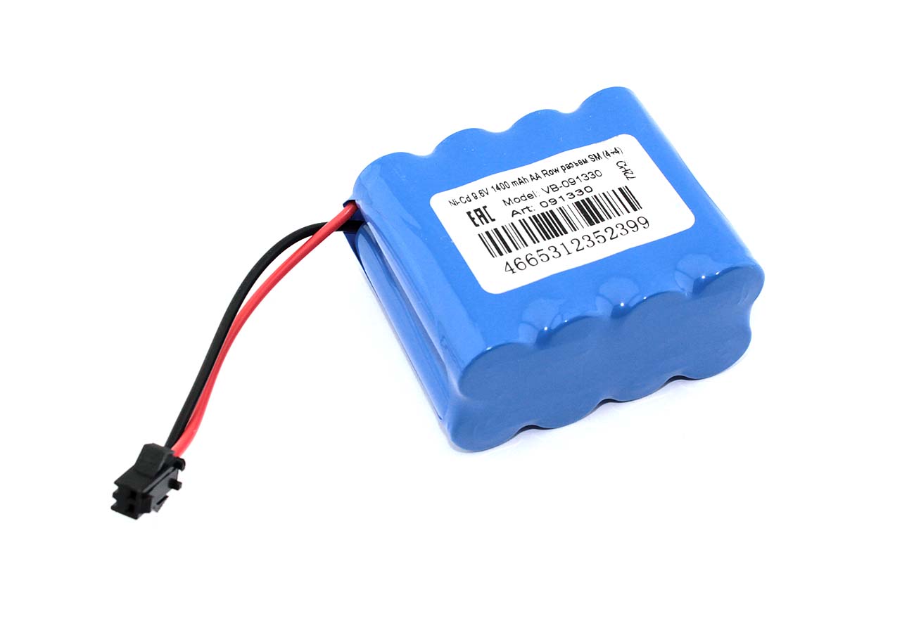 Аккумулятор Ni-Cd 9.6V 1400 mAh AA Row разъем SM (4+4)