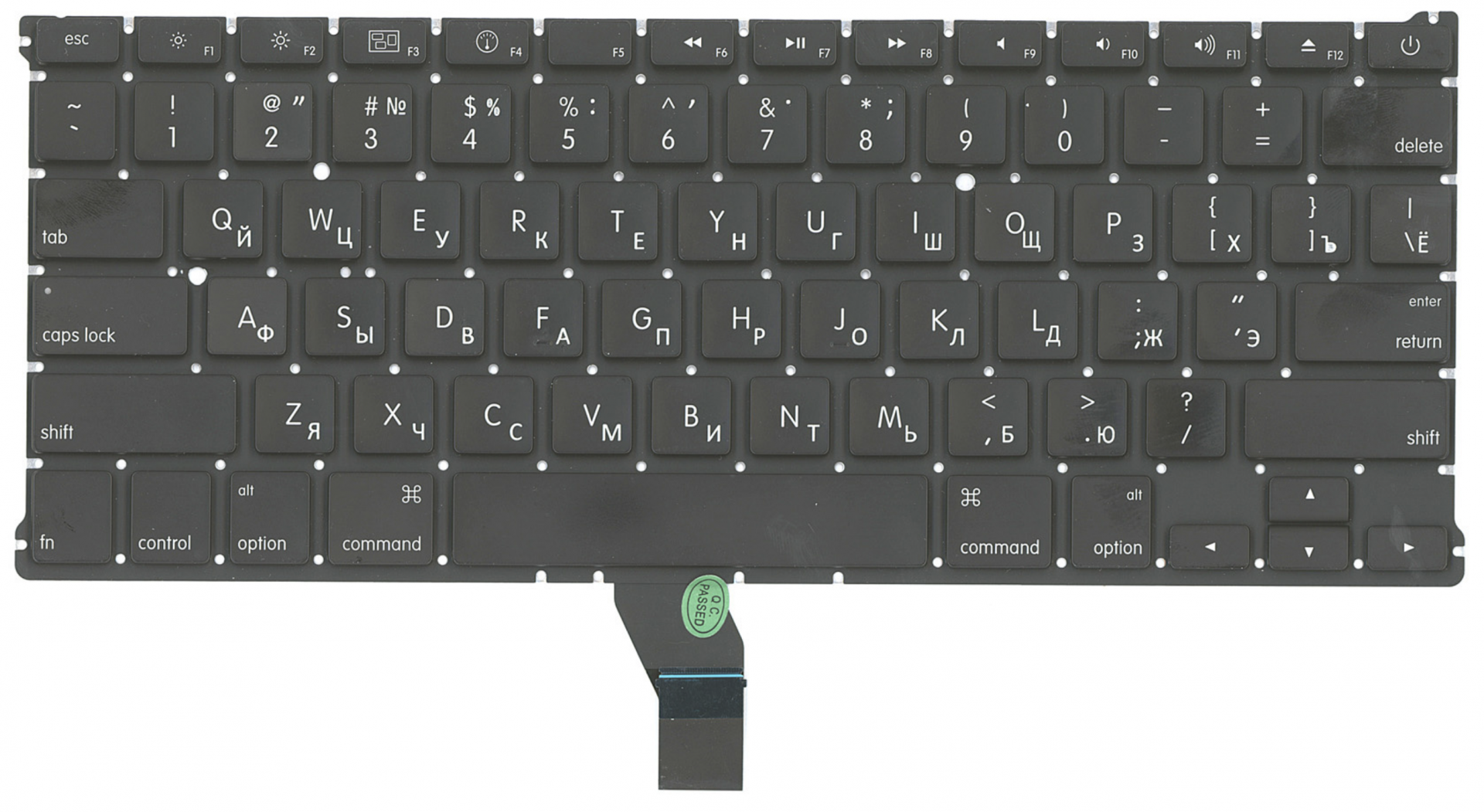 Клавиатура Apple MacBook Air 13.3" 2017 A1466 (MQD42LL/A) плоский Enter, без подсветки, OEM
