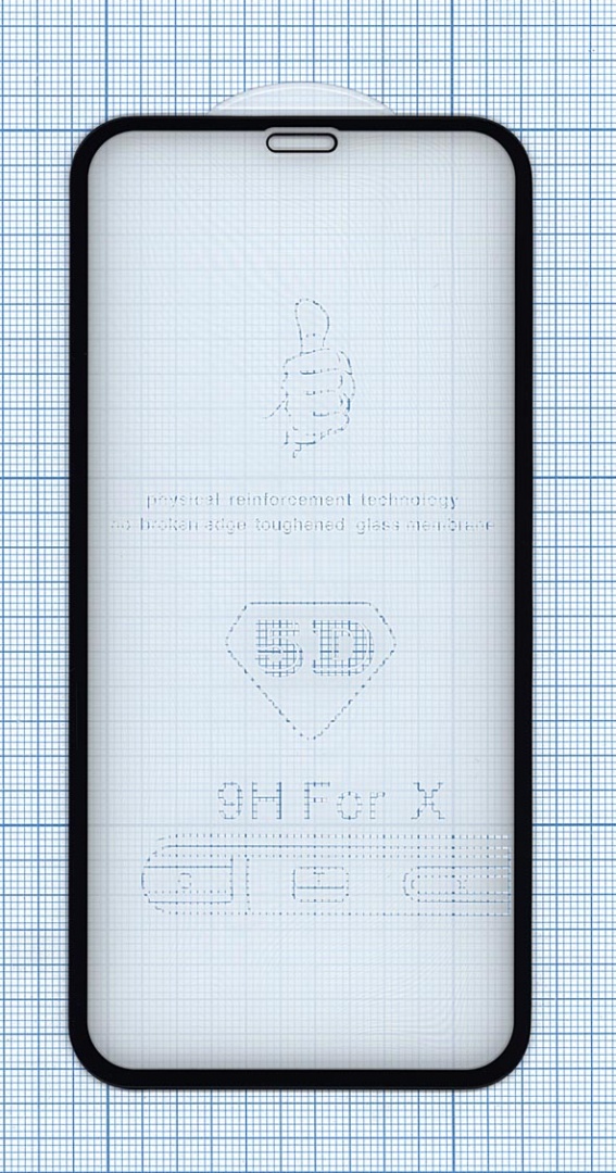 Защитное стекло 5D для Apple iPhone XS черное