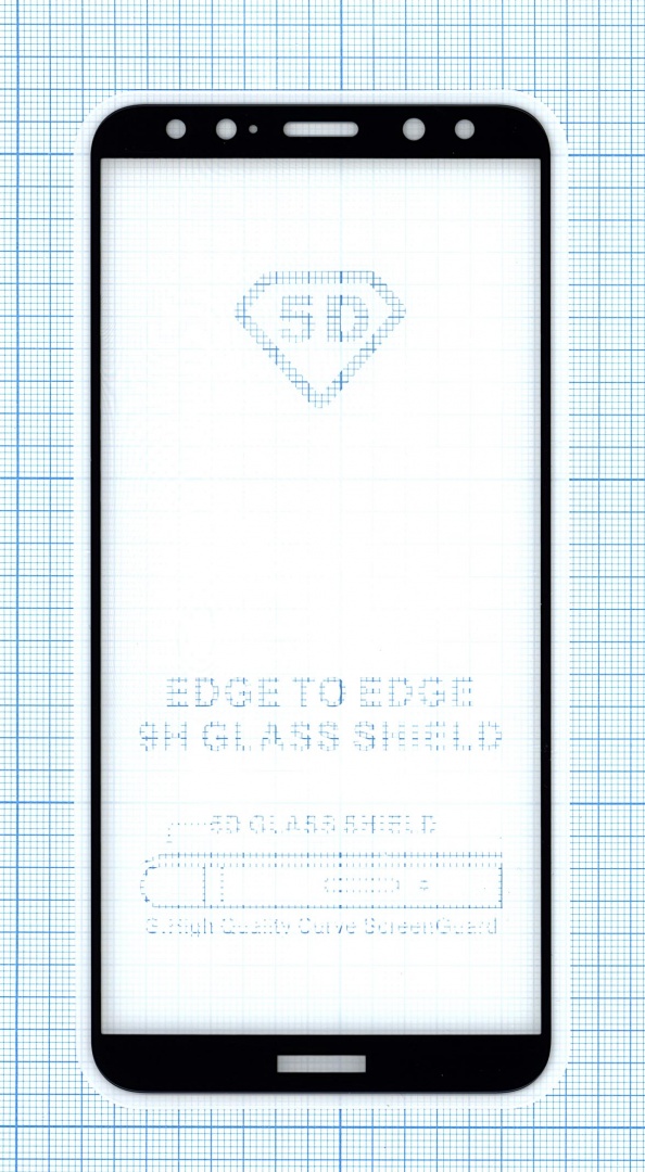 Защитное стекло "Полное покрытие" для Huawei Nova 2i/ Honor 9i черное