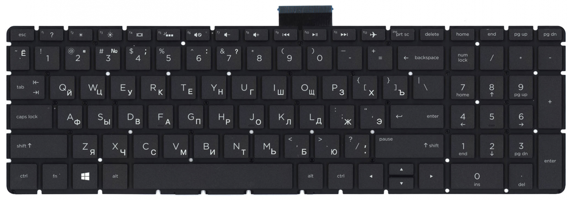 Клавиатура HP 15-BW с белой подсветкой, OEM