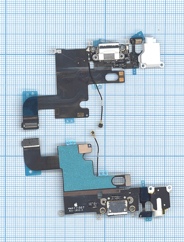 Шлейф разъема питания с аудио-разъемом для iPhone 6 белый