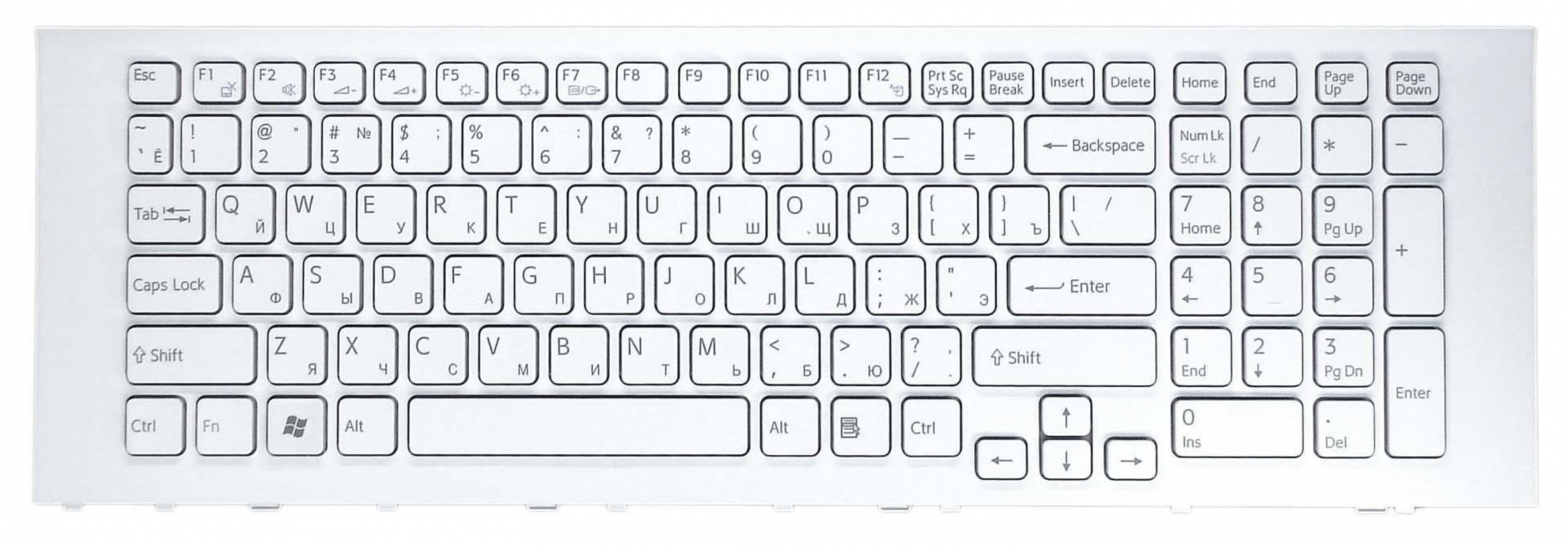 Клавиатура Sony Vaio VPC-EJ белая, с рамкой, OEM