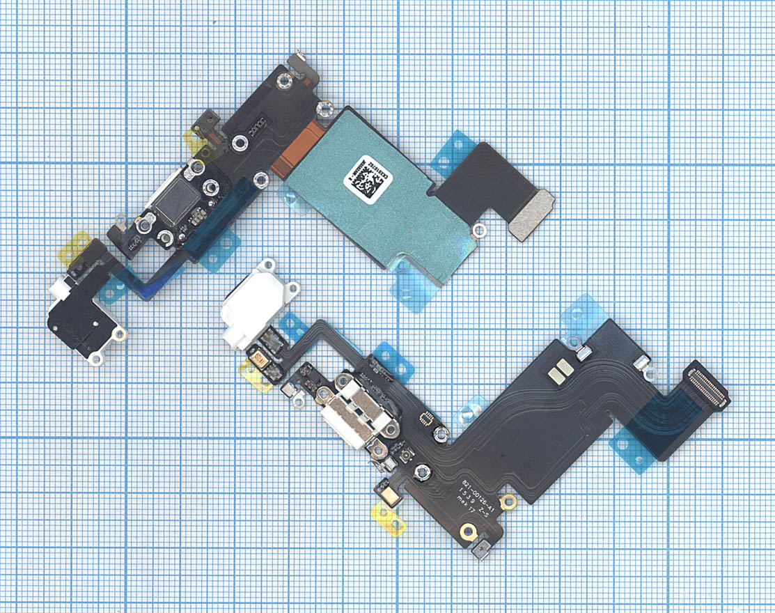 Шлейф разъема питания с аудио-разъемом для iPhone 6S Plus белый