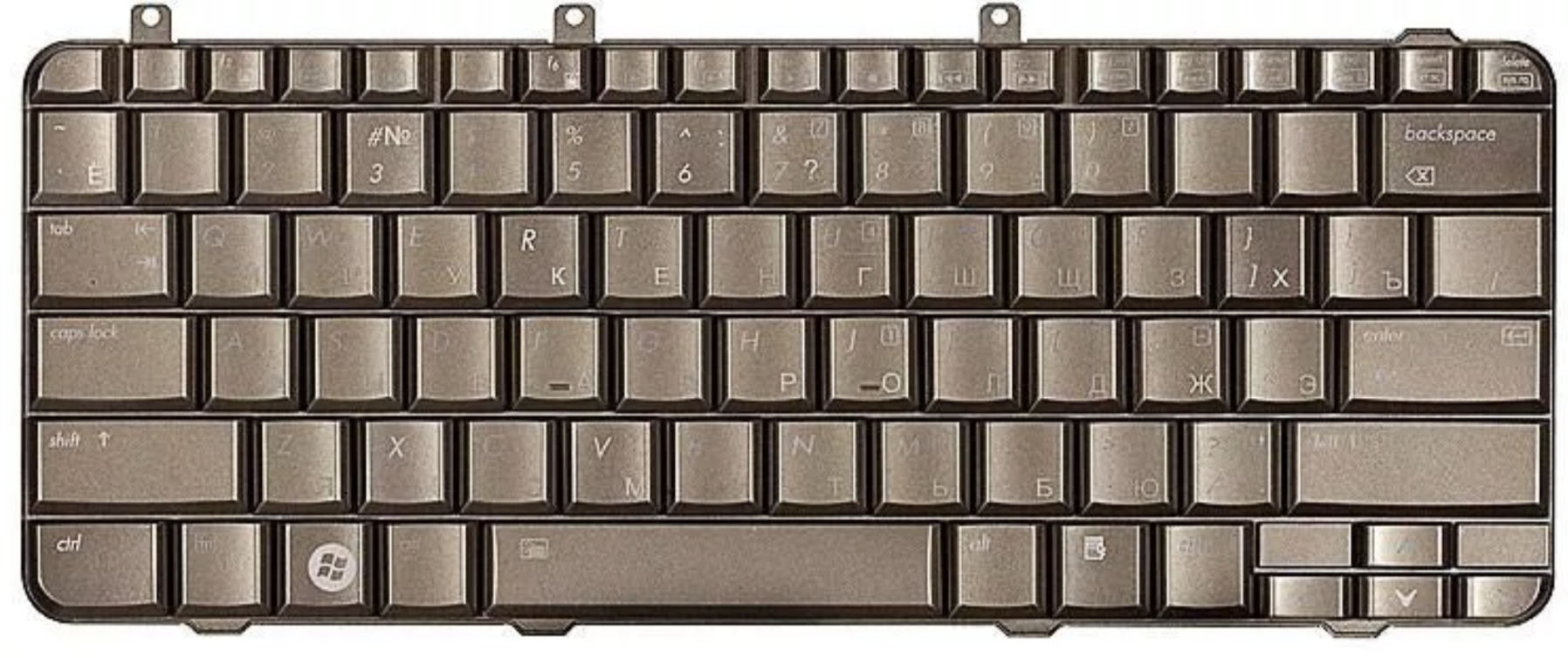 Клавиатура HP Pavilion DV3-1000 бронза, с подсветкой, OEM