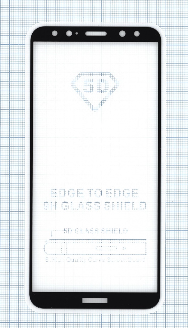 Защитное стекло "Полное покрытие" для Huawei Mate 10 Lite / Huawei G10 черное