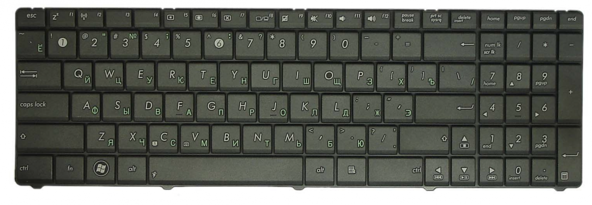Клавиатура ASUS K53BY OEM прямой шлейф