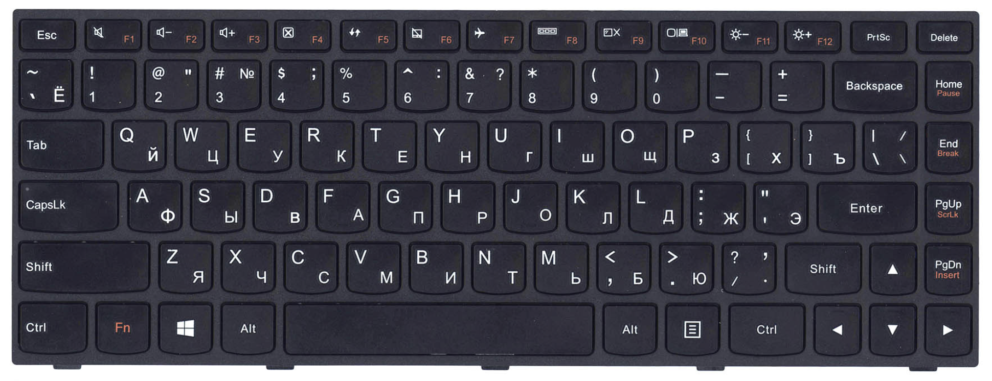 Клавиатура Lenovo IdeaPad Flex G40 с рамкой, OEM