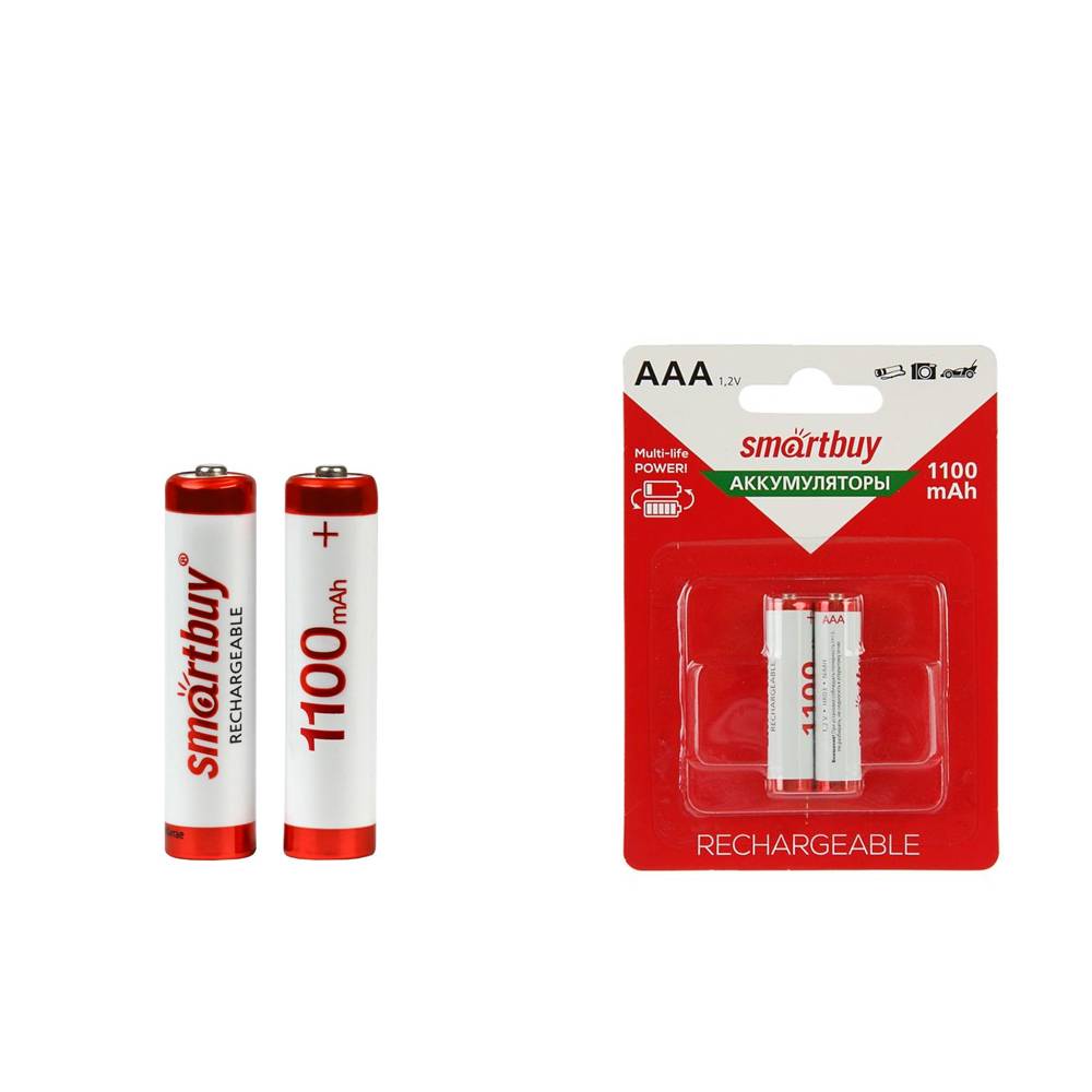 Аккумулятор перезаряжаемый SmartBuy AAA HR03 1100mAh (блистер/2шт)