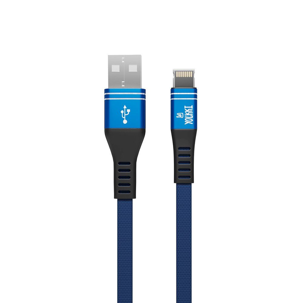 Кабель USB - Lightning 8-pin YOLKKI Pro 06 pack синий (1м) /max 2,1A/
