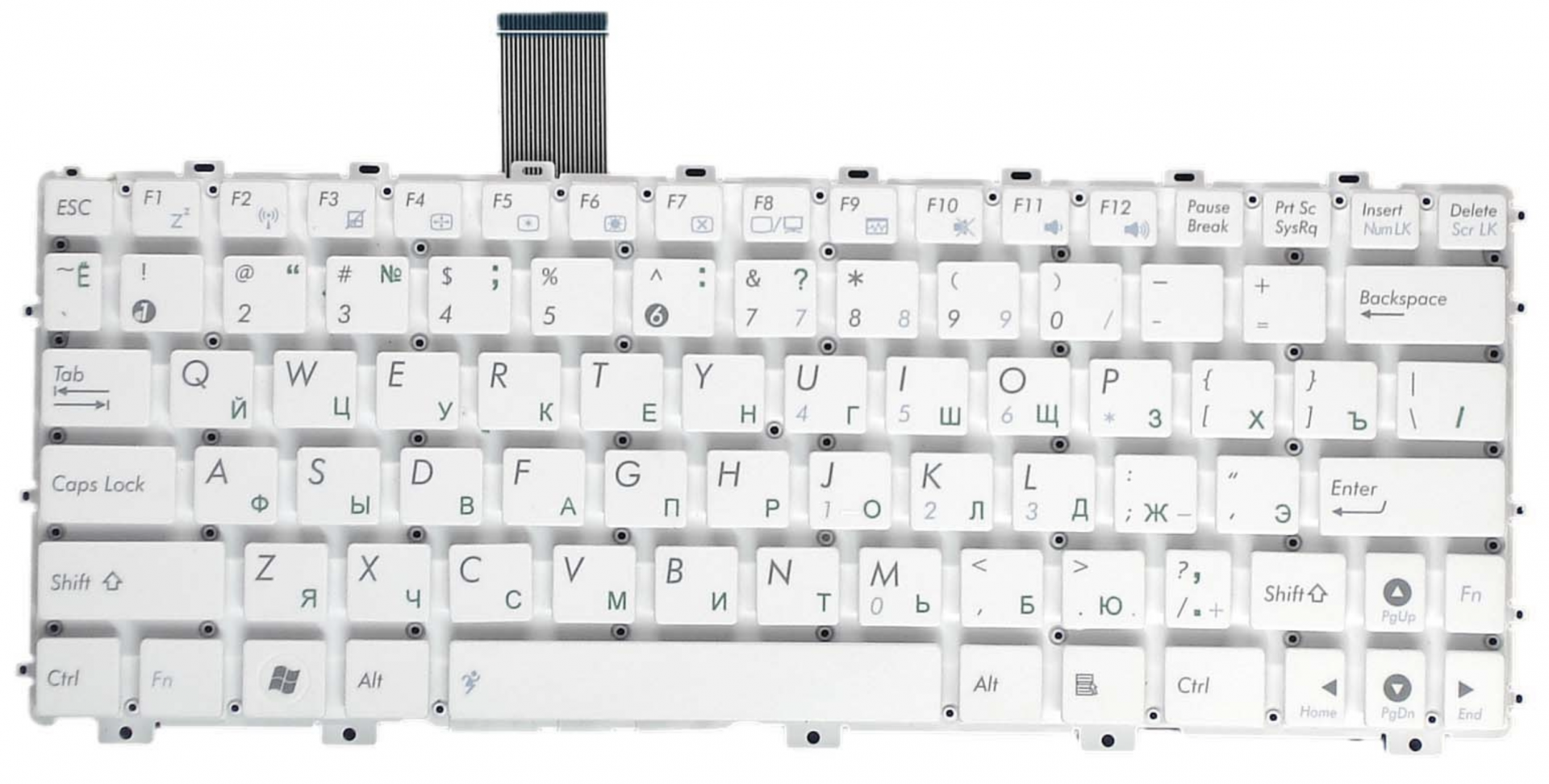 Клавиатура ASUS Eee PC 1016PT белая, без рамки, OEM