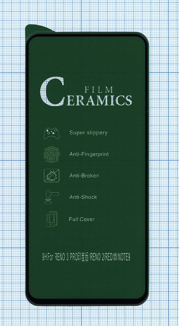 Керамическая пленка (стекло) для OPPO Reno 4 черная