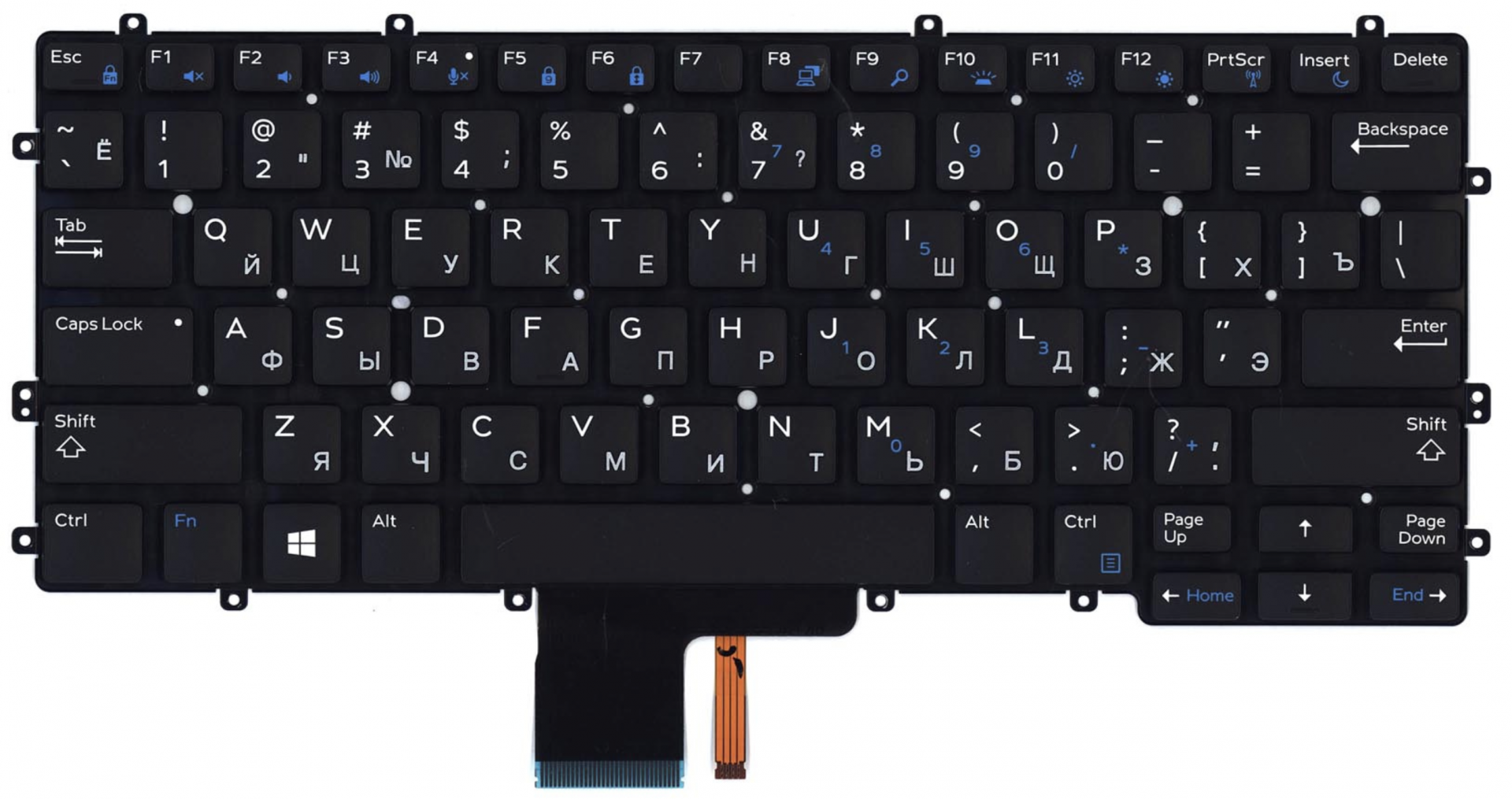 Клавиатура Dell Latitude 13-7370 с подсветкой, OEM