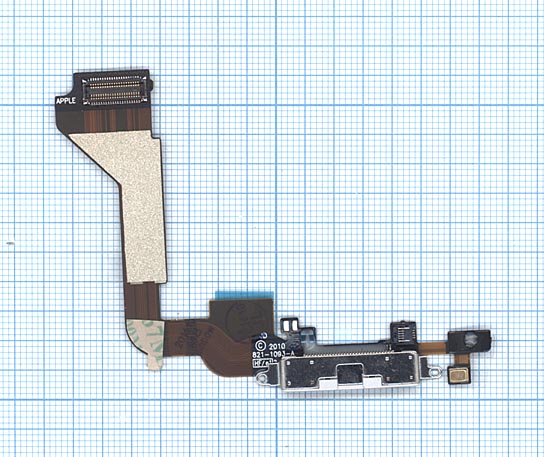 Шлейф разъема питания для iPhone 4 белый