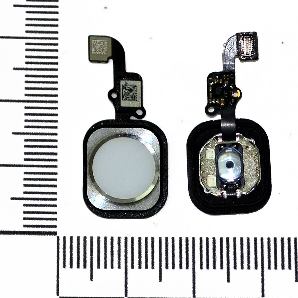 Механизм кнопки HOME iPhone 6/6 Plus с толкателем и шлейфом серебро orig Factory