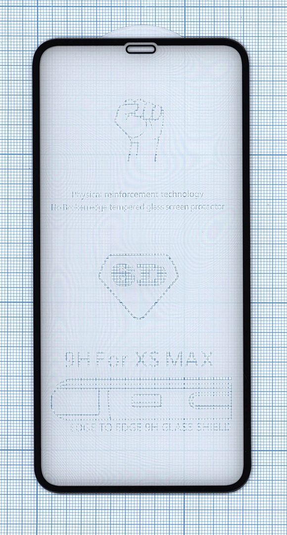 Защитное стекло 6D для Apple iPhone XS Max черное