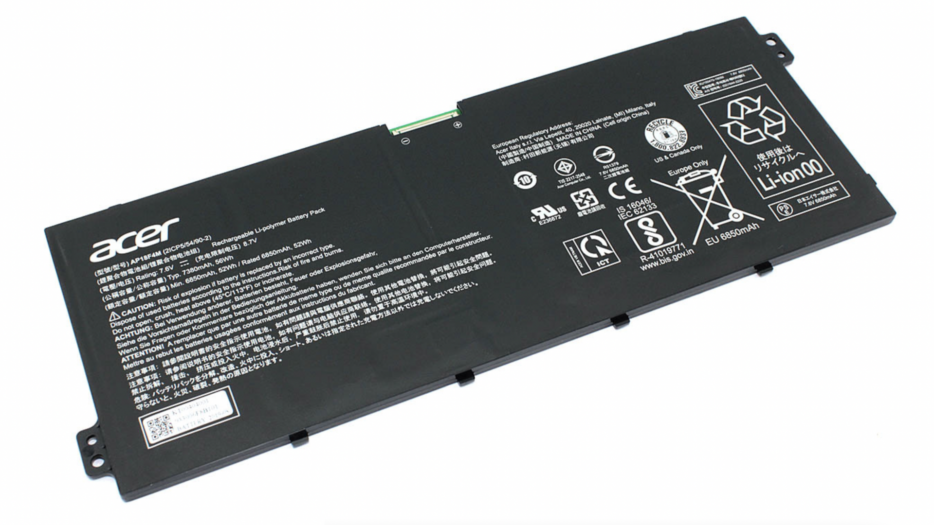 Аккумулятор Acer Chromebook 715 CB715-1WT-5368 7.6V, 6850mAh, Original