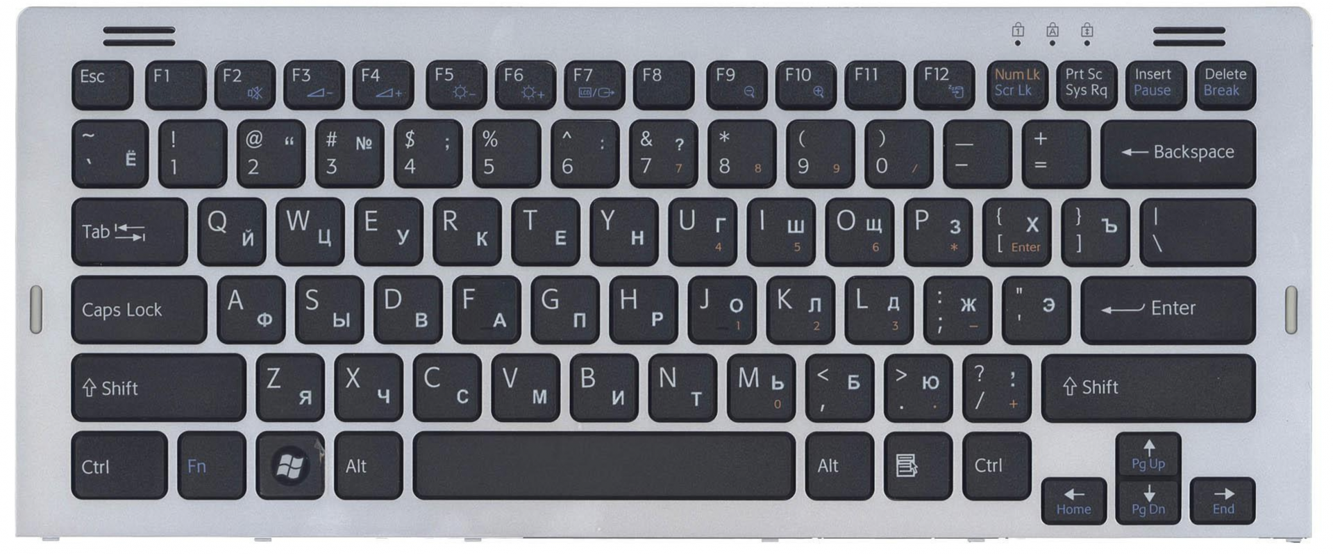 Клавиатура Sony VAIO VGN-SR165E/S с серой рамкой, OEM