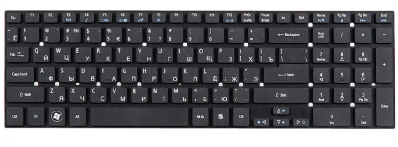 Клавиатура Gateway NV50 черная OEM