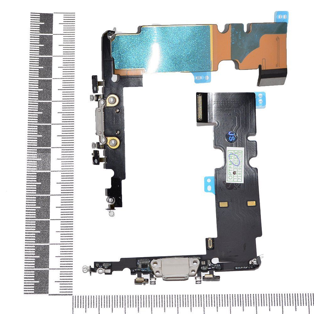 Шлейф iPhone 8 Plus + разъем зарядки серый orig Factory