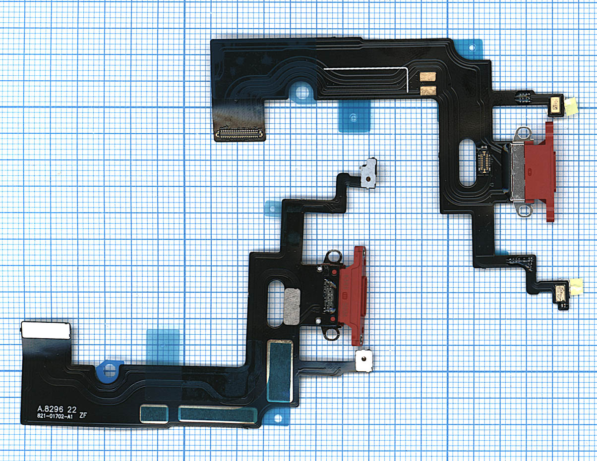 Шлейф разъема питания для iPhone XR красный