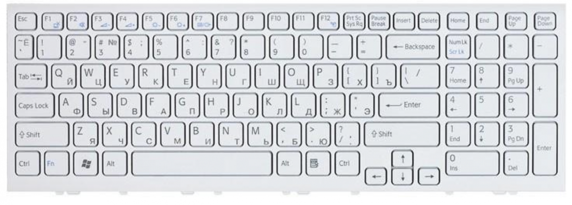 Клавиатура Sony VAIO VPCEH1L1R/W OEM