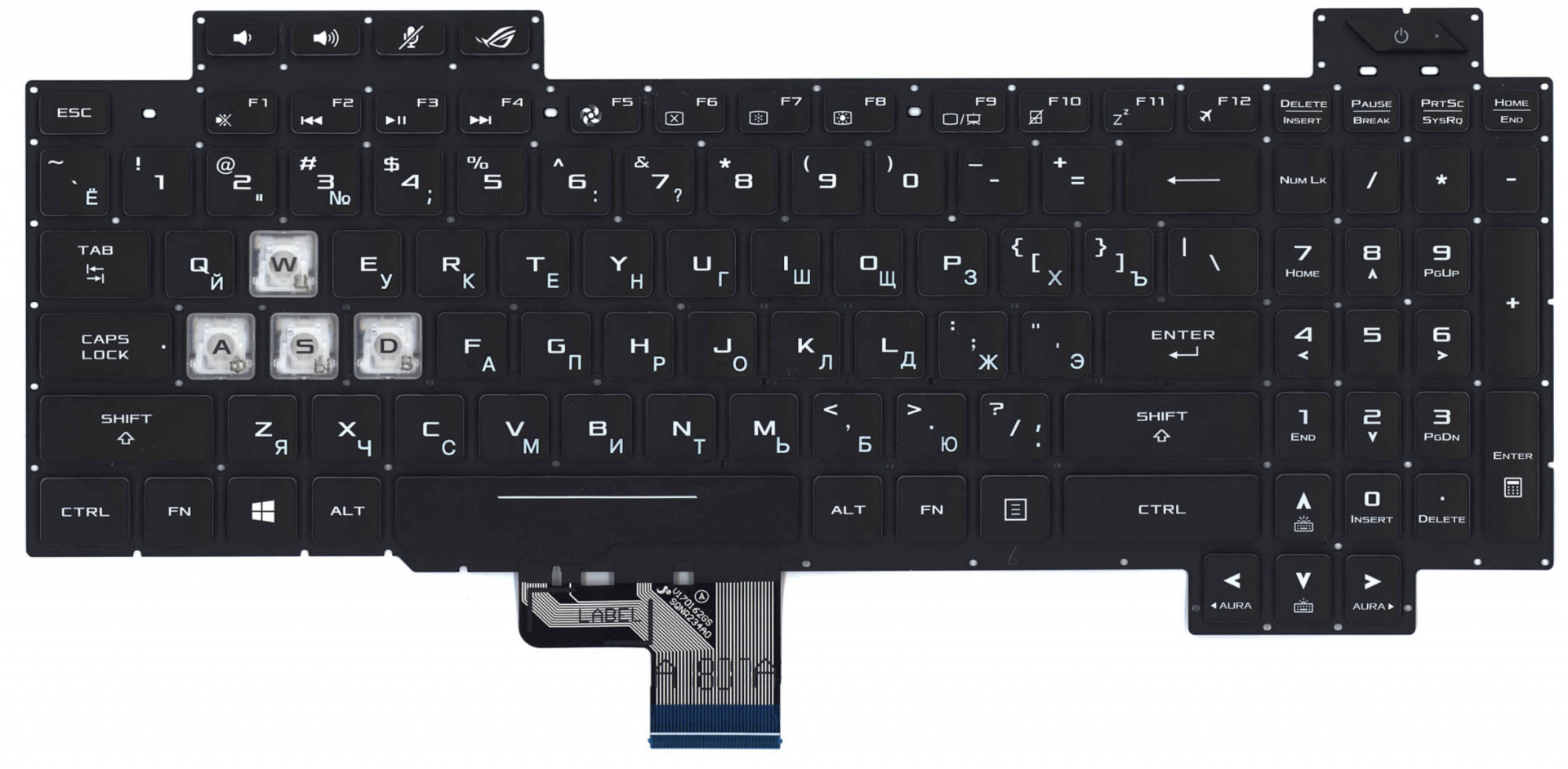 Клавиатура Asus ROG GL704GW с подсветкой, OEM