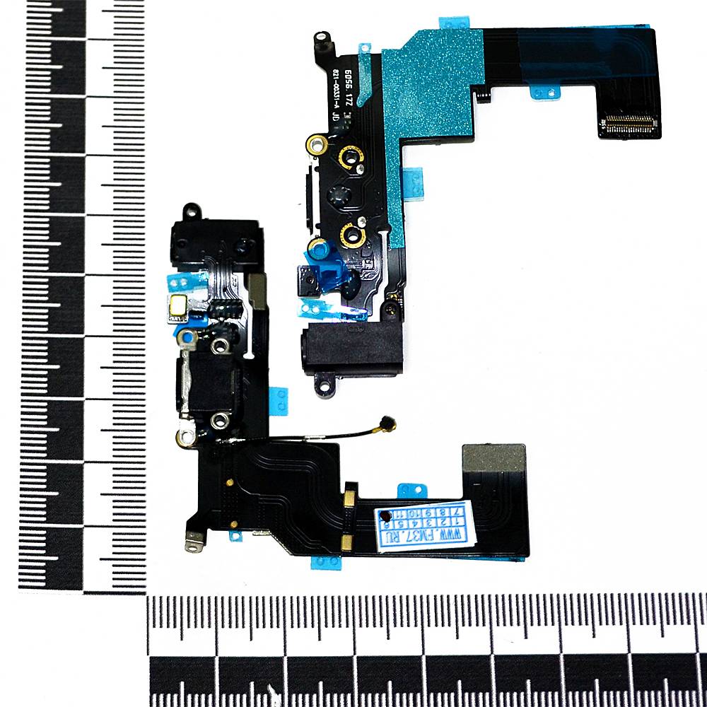 Шлейф iPhone SE + разъем зарядки + разъем гарнитуры черный