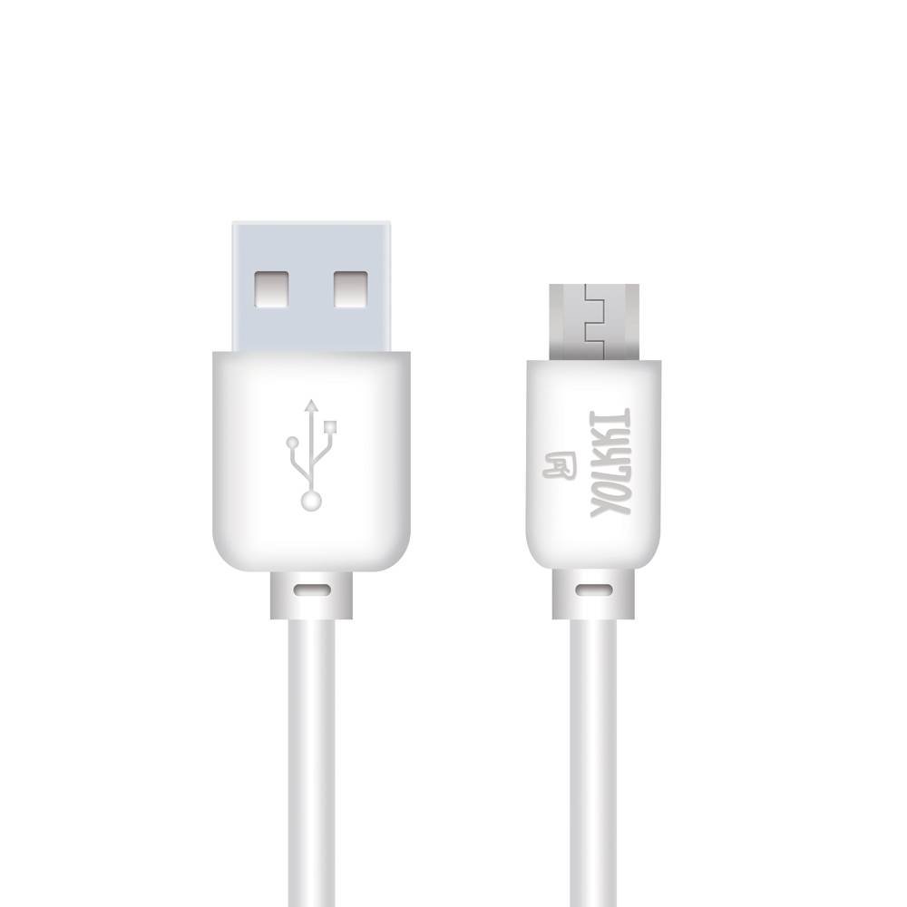 Кабель USB - micro USB YOLKKI Standart 02 NEW box белый (1м) /max 2,1A/