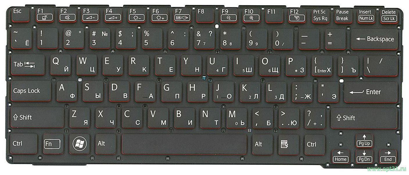 Клавиатура Sony SVE14A без рамки