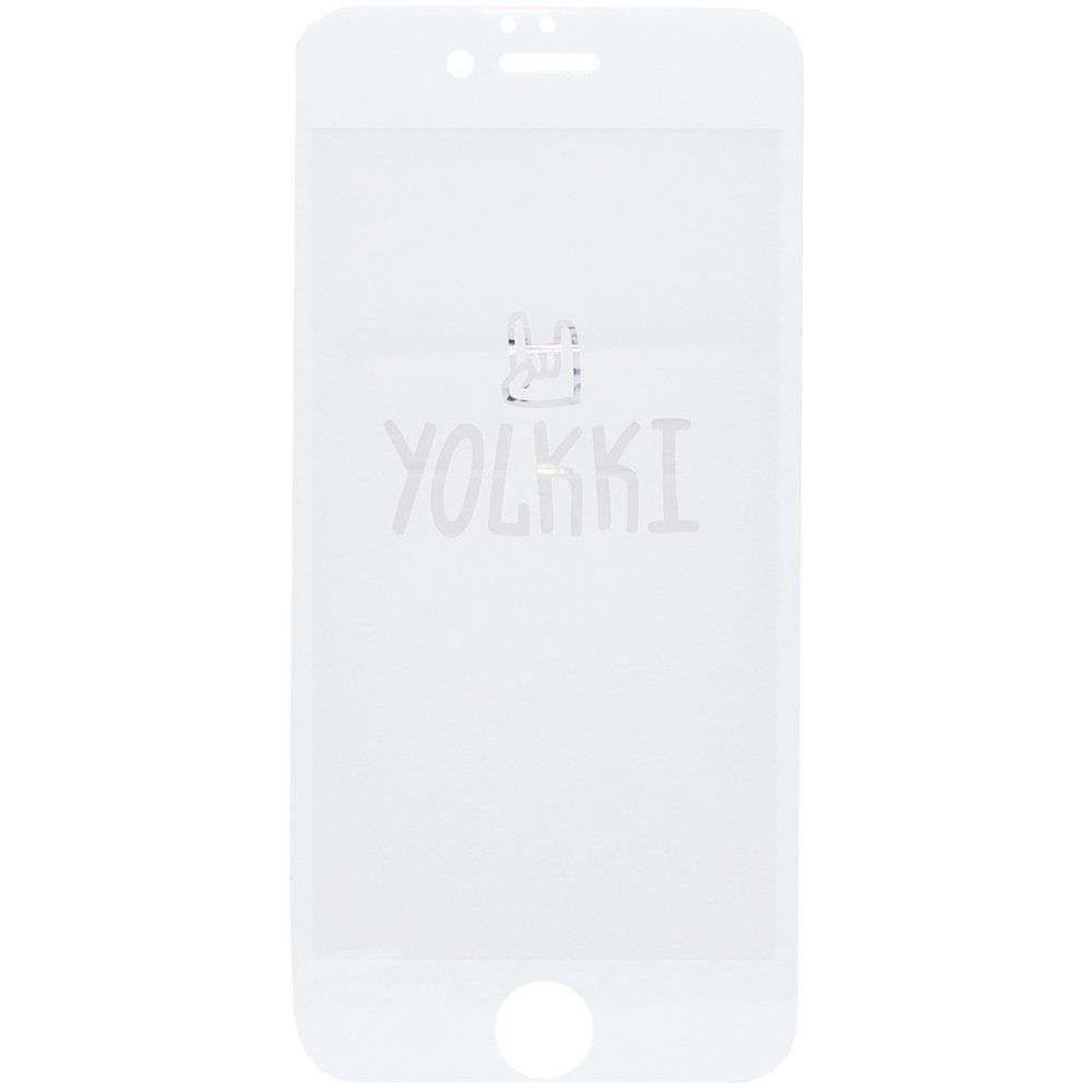 Защитное стекло iPhone 6/6S YOLKKI Progress 2,5D Full Glue с рамкой белое /в упаковке/