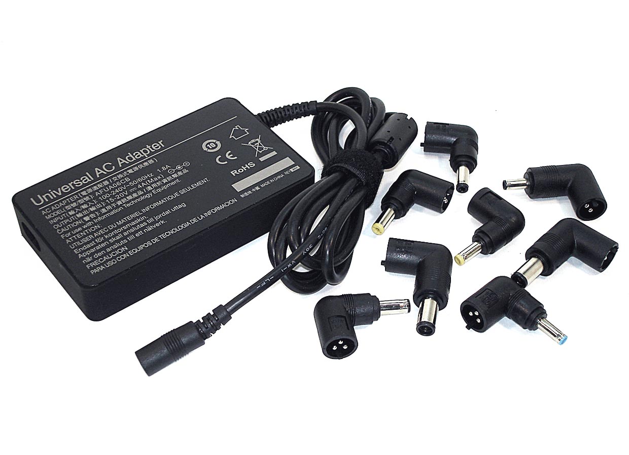 Универсальный блок питания (сетевой адаптер) для ноутбуков Lenovo 15-20V 4A 65W с 8 насадками тонкий