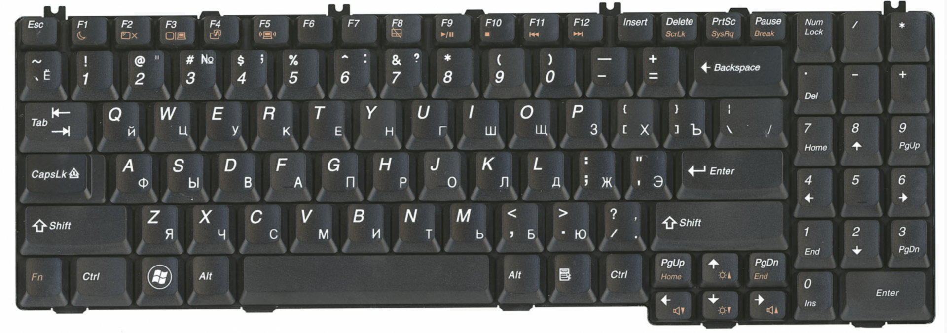 Клавиатура Lenovo IdeaPad G550 черная OEM