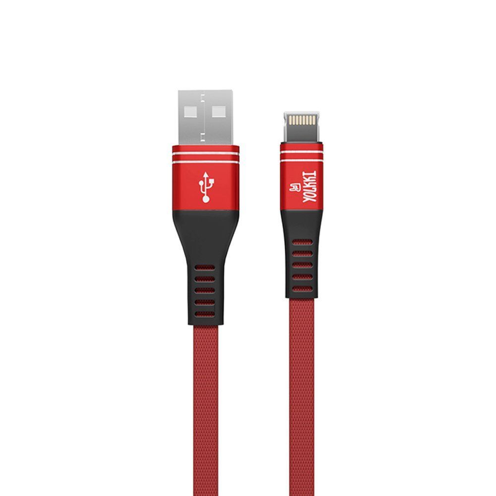 Кабель USB - Lightning 8-pin YOLKKI Pro 06 pack красный (1м) /max 2,1A/