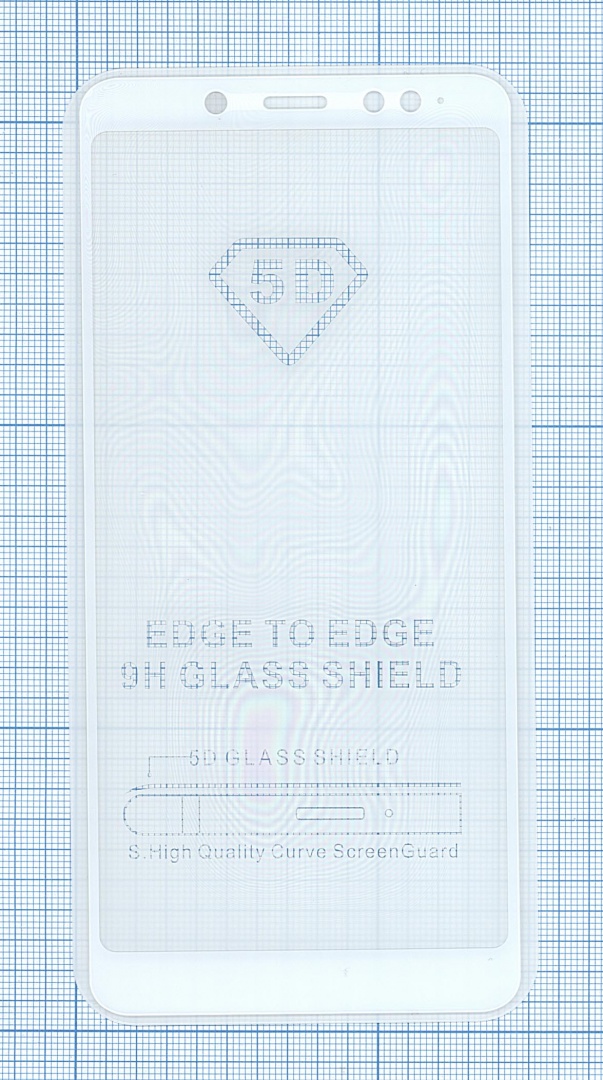 Защитное стекло "Полное покрытие" для Xiaomi Redmi Note 5 белое