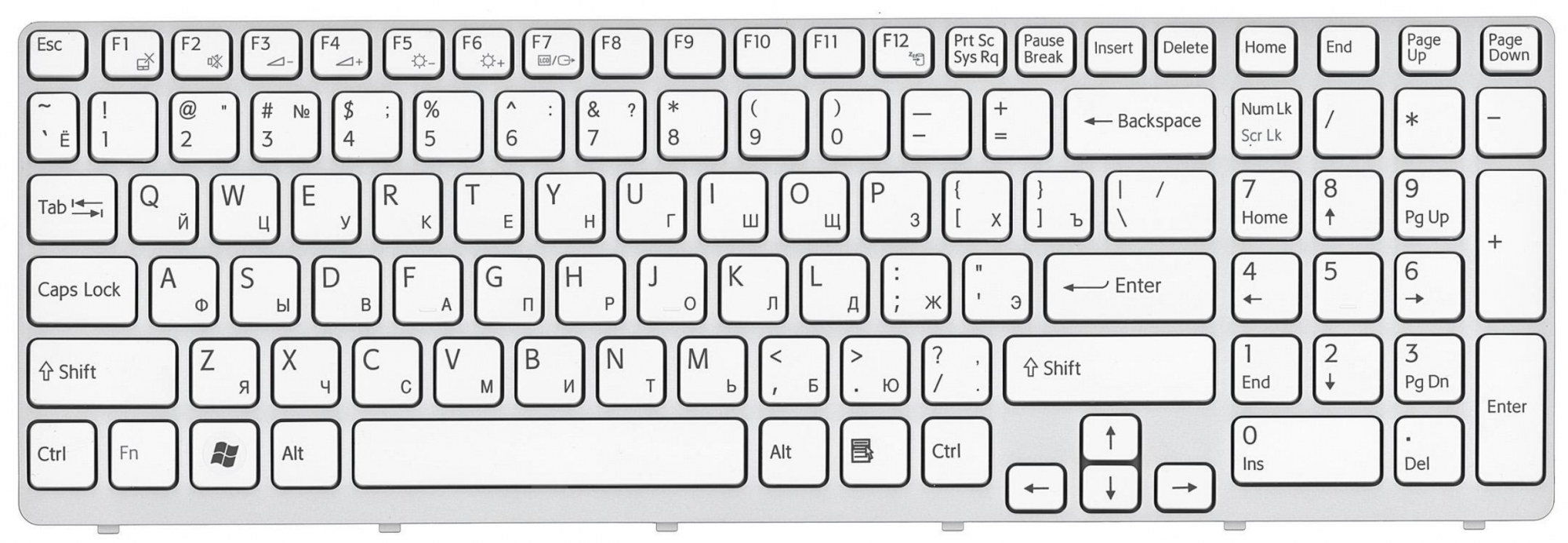 Клавиатура Sony VAIO SVE1512N1RB OEM